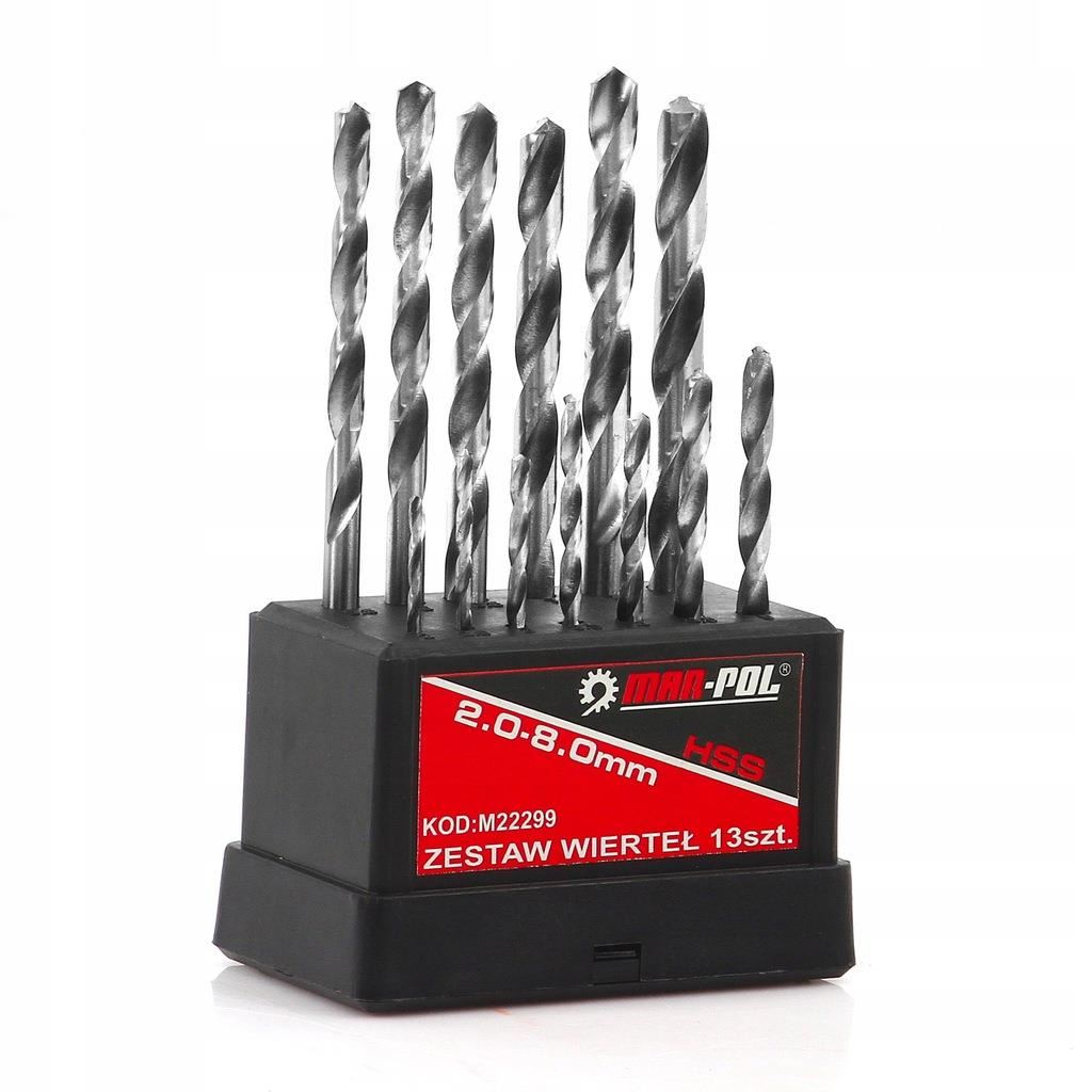 Sada vrtákov HSS do kovu 13ks 2mm - 8mm - MAR-POL M22299