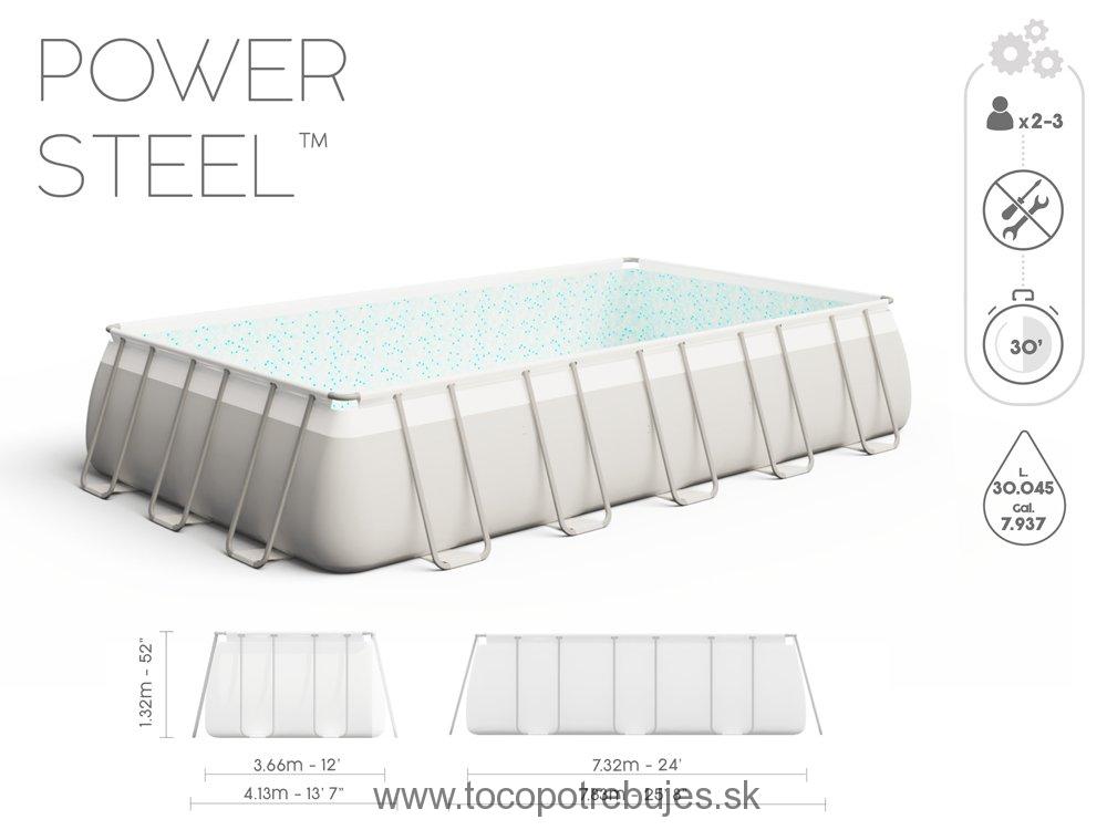 Bestway 56475 Bazén Steel Pro s konštrukciou, 732 x 366 x 132cm