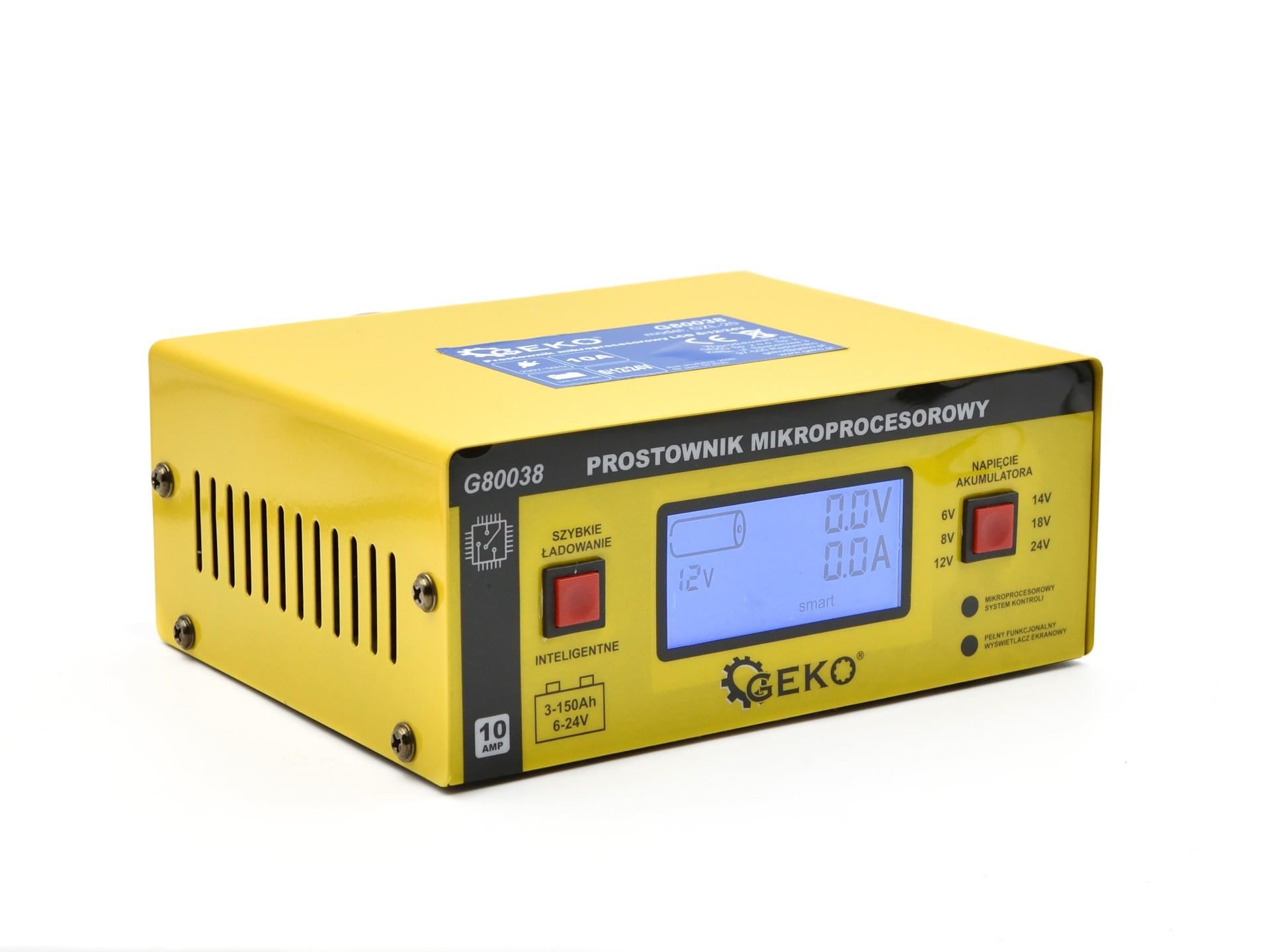 Mikroprocesorová nabíjačka autobatérií LCD 6/12/24V - GEKO G80038