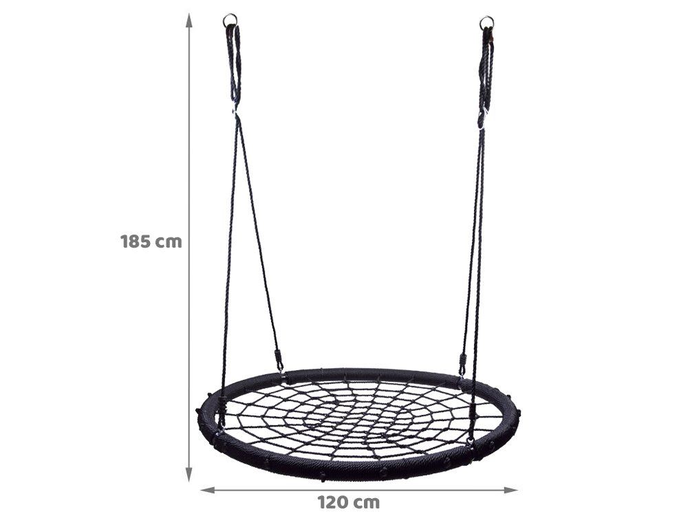 SkyFlyer Hojdačka Bocianie Hniezdo 120 cm, nosnosť 150kg, čierna