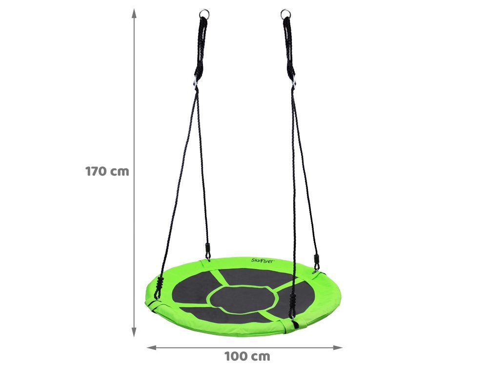 SkyFlyer Hojdačka Bocianie Hniezdo 100 cm, nosnosť 150kg, zelená