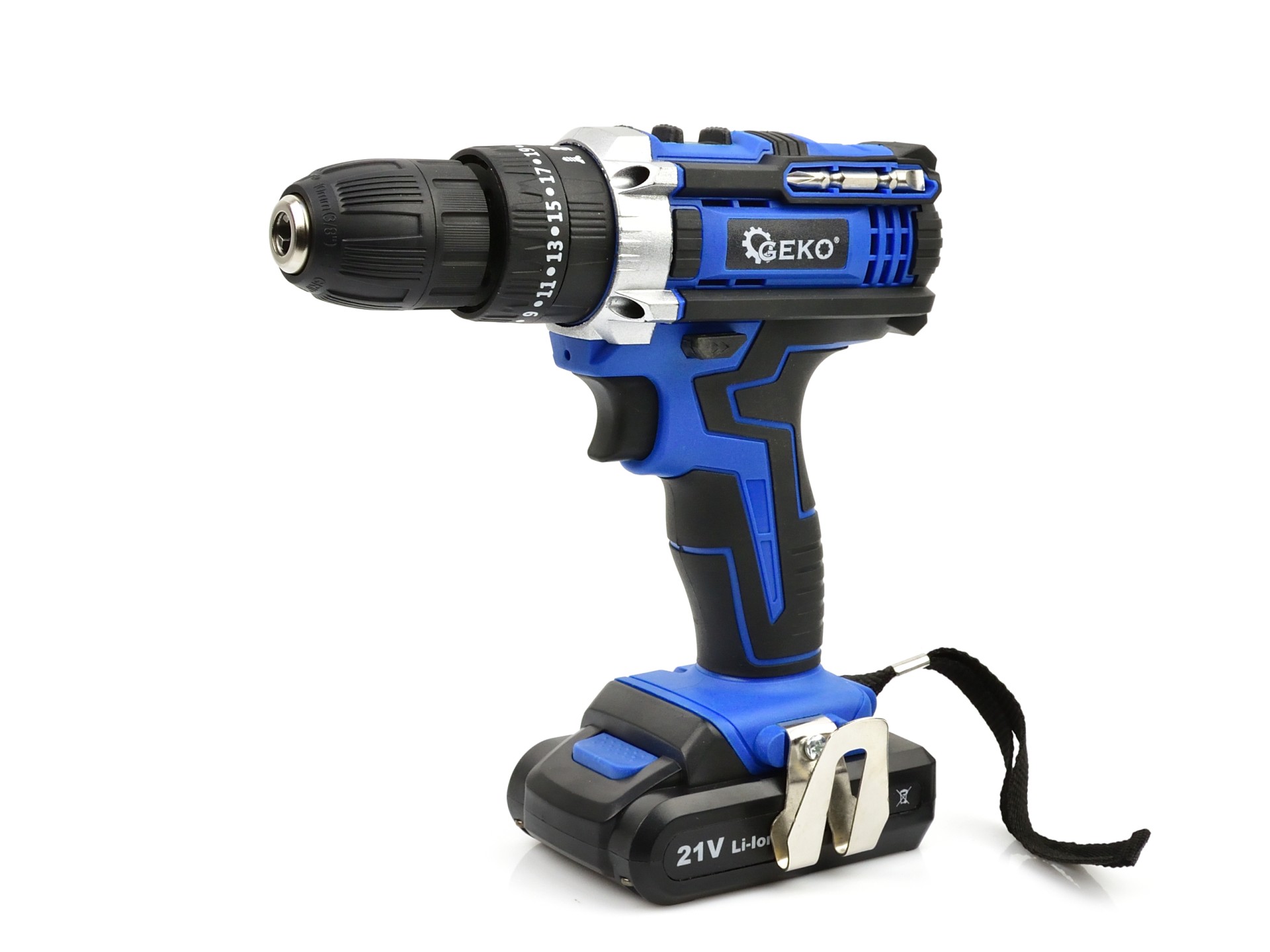 Akumulátorová vŕtačka s príklepovou funkciou 21V, 2x 2ah - GEKO G80656