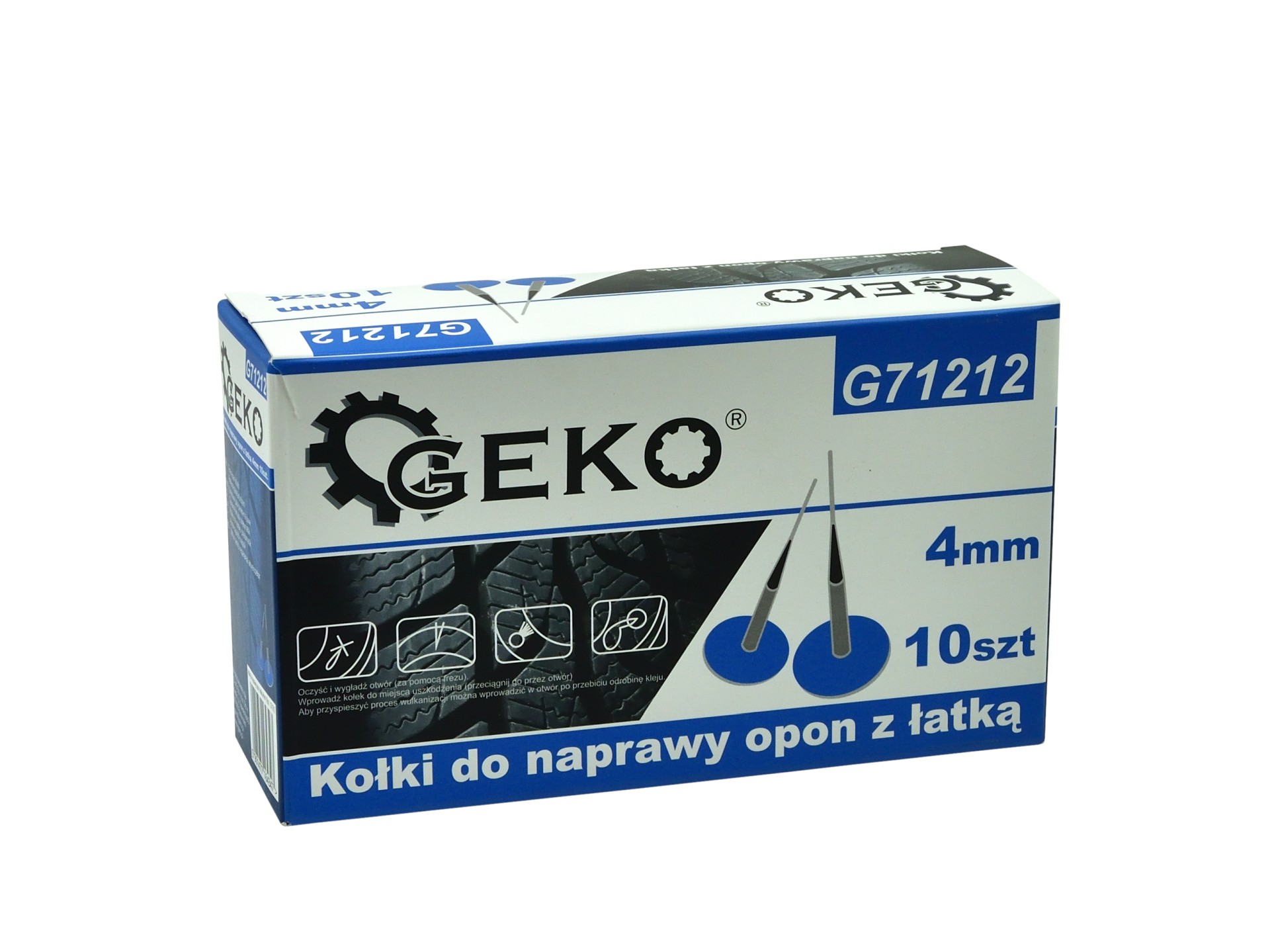 Hmoždinky na opravu pneumatík so 4mm záplatou 10ks. - GEKO G71212
