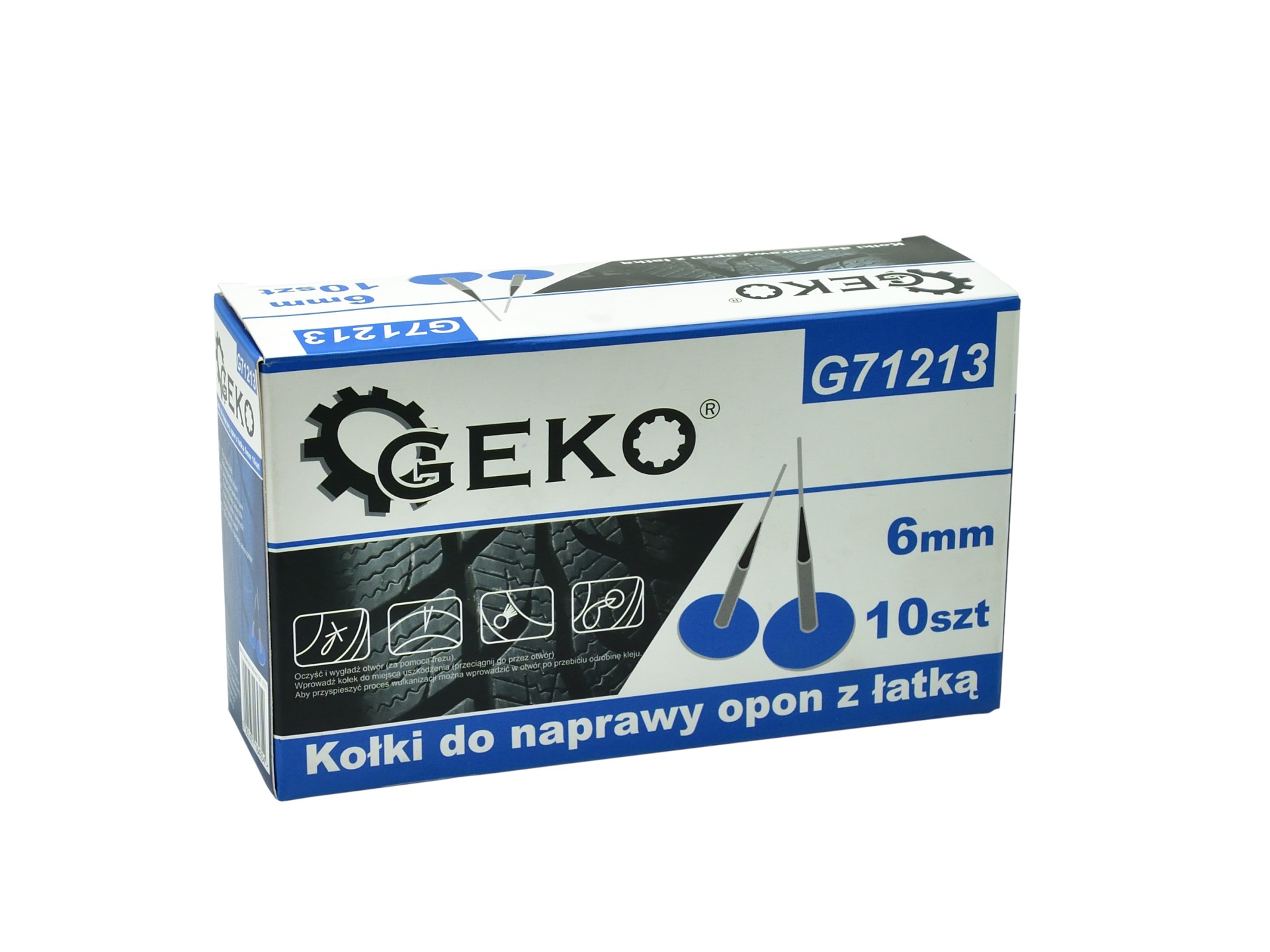 Hmoždinky na opravu pneumatík so záplatou 6mm 10ks. - GEKO G71213