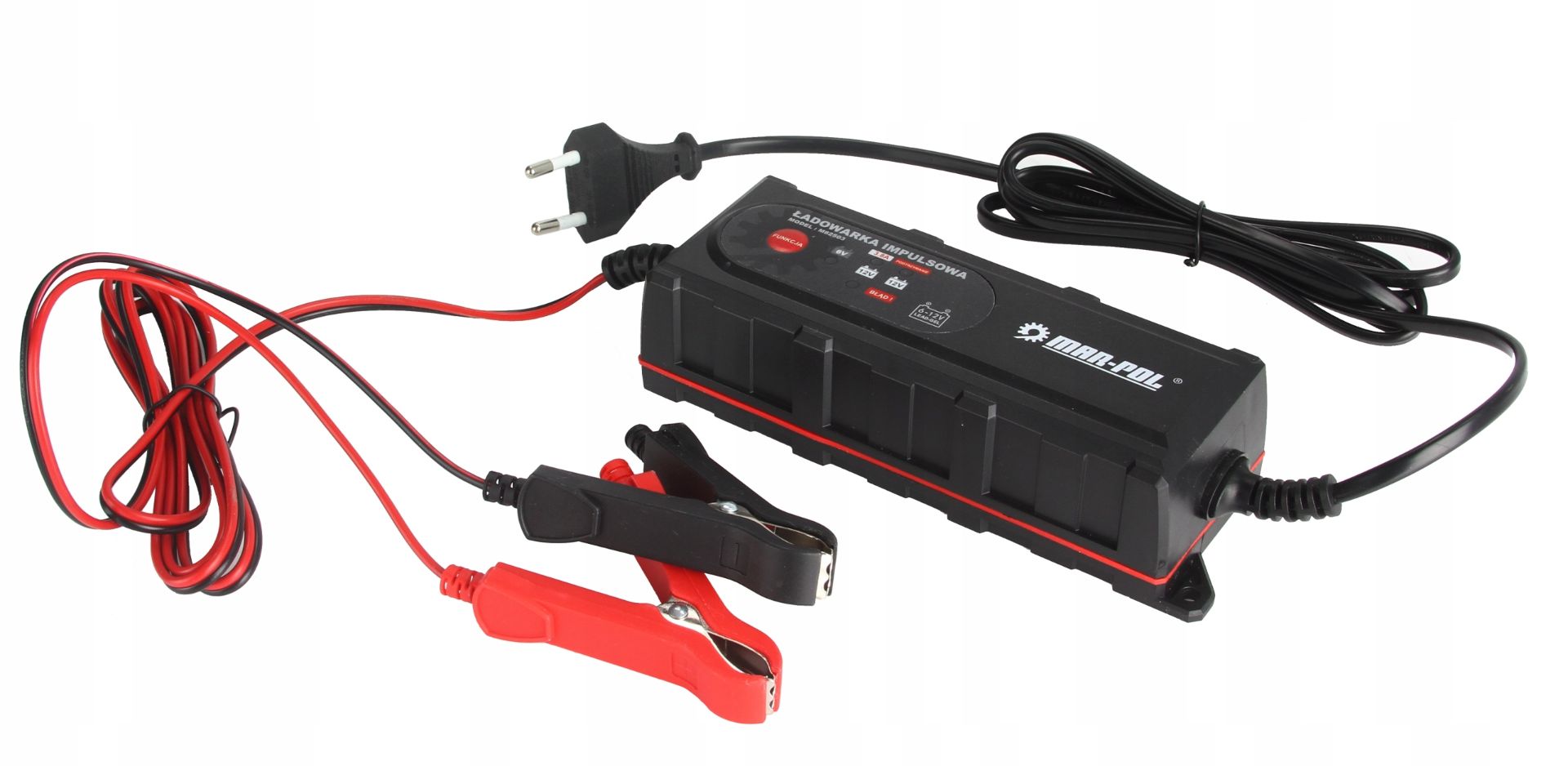 MAR-POL M82503 UNIVERZÁLNA NABÍJAČKA INTELLIGENT 6V / 12V, 6 stupňová + kabeláž