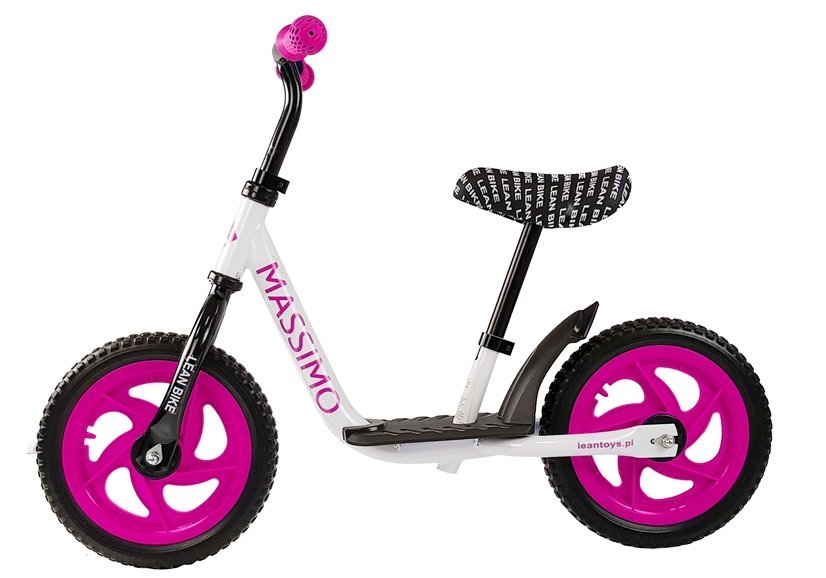 LeanToys Odrážadlo Massimo bielo-ružové