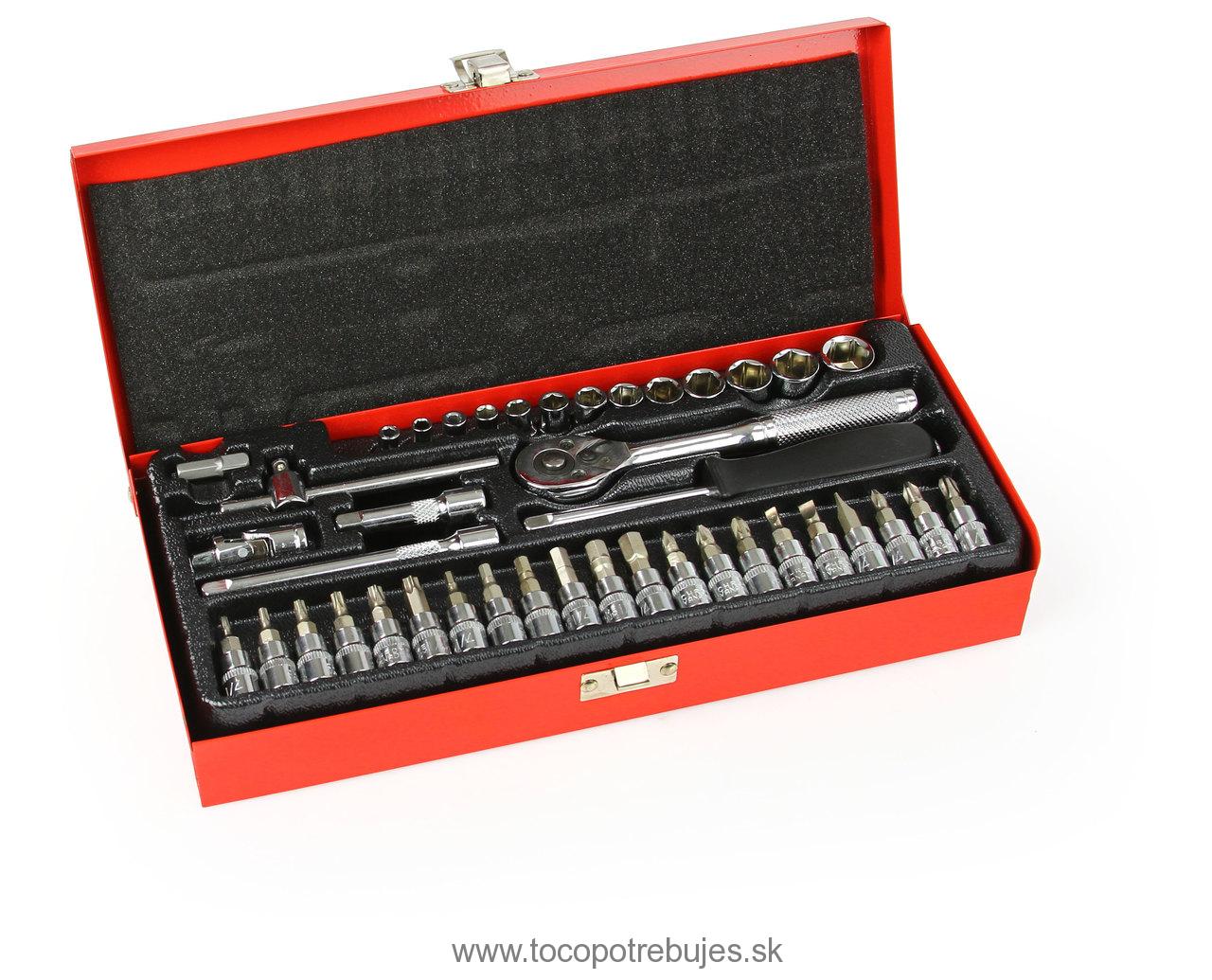 Sada nástrčných hlavic 1/4" 42ks 4-14mm + bity - MAR-POL M58203