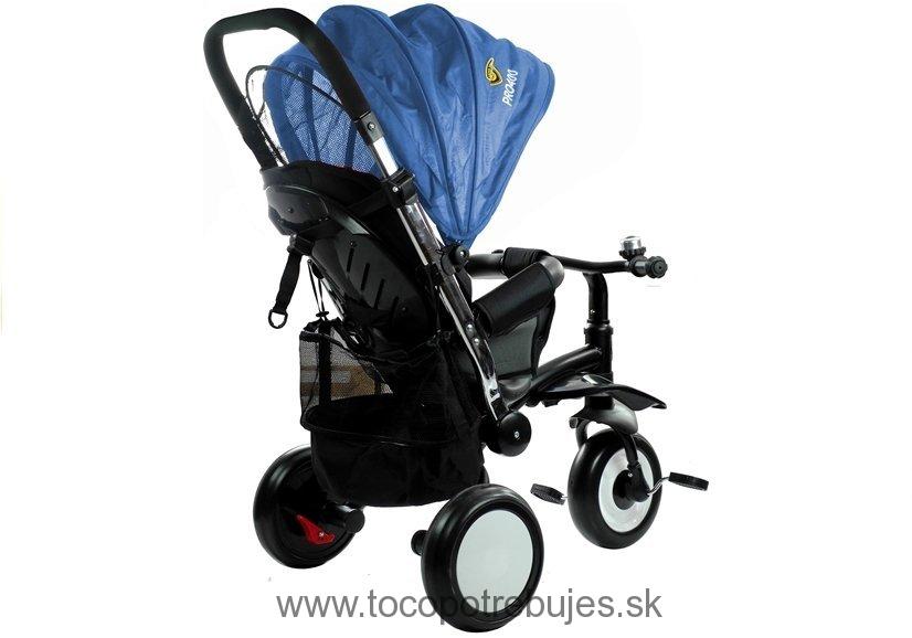 Leanbike Detská trojkolka PRO400, nastaviteľné operadlo, EVA kolesá, modrá