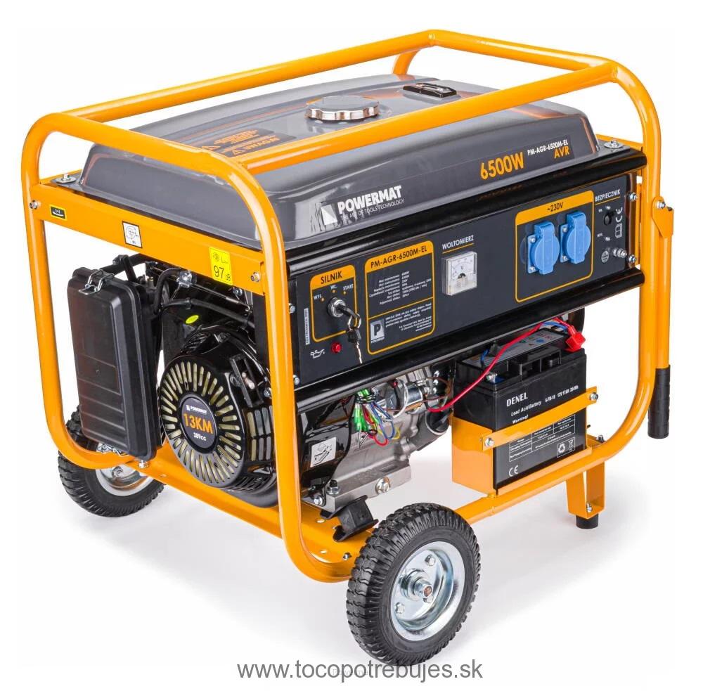 Elektrocentrála s el. štartom 6500W 2x230V AVR PM-AGR-6500M-EL - POWERMAT