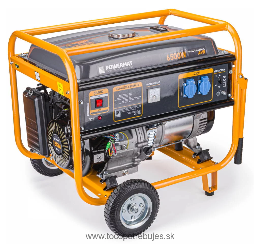 Elektrocentrála 6500W 2x230V AVR PM-AGR-6500M-K - POWERMAT