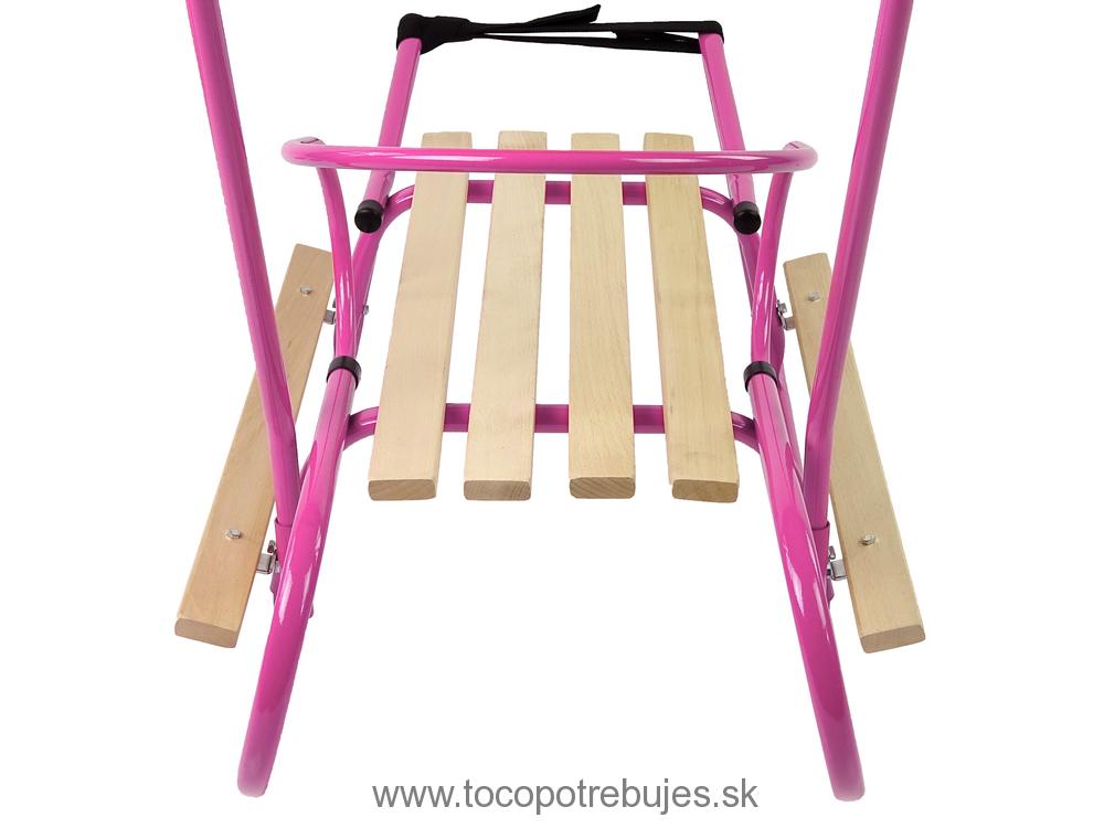LeanToys Kovové sánky s operadlom a madlom, ružové