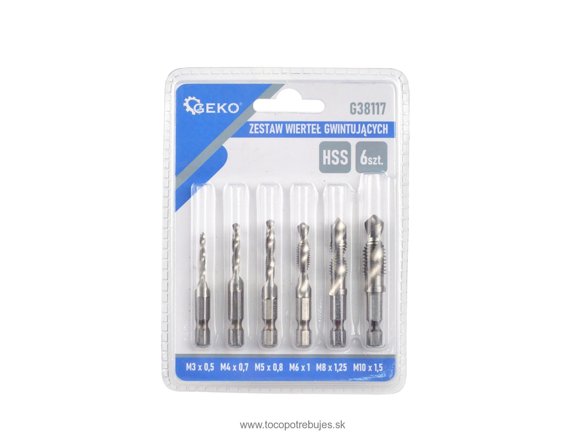 Závitorezné vrtáky HSS M3 - M10 6ks - GEKO G38117