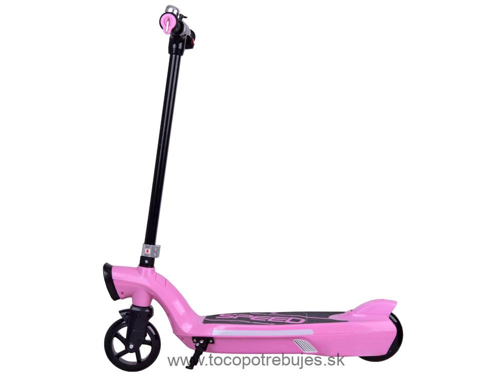 Elektrická Kolobežka 12V 45W s LED osvetlením, nosnosť 50kg, ružová