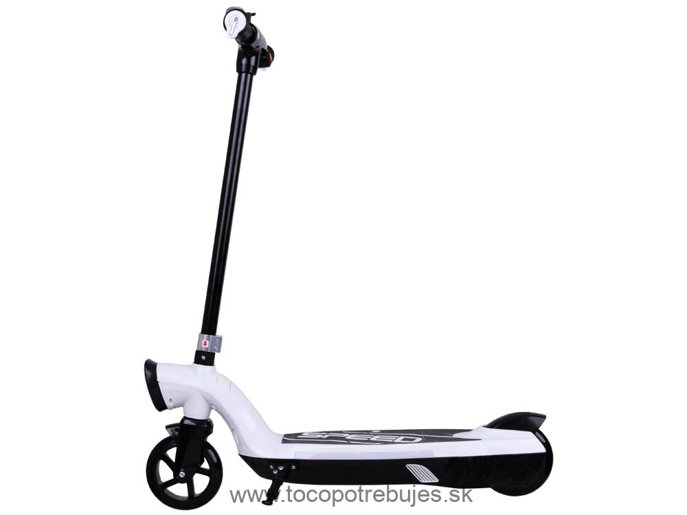 Elektrická Kolobežka 12V 45W s LED osvetlením, nosnosť 50kg, biela