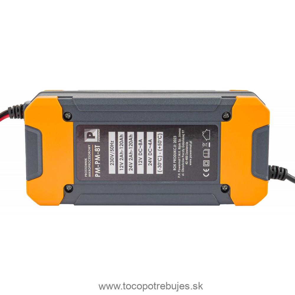 Mikroprocesorový batériový usmerňovač 12/24V PM-PM-8T
