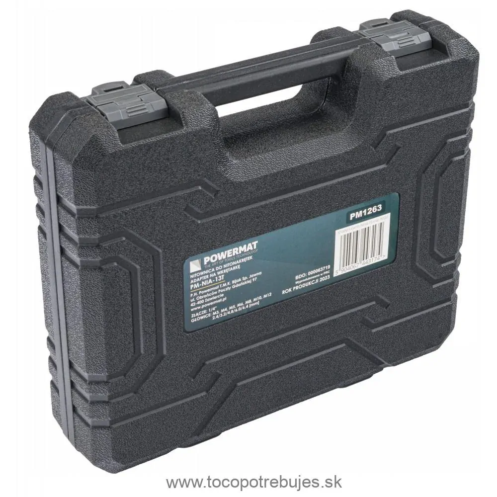Nitovací adaptér na vŕtačku 3v1, 2,4-6,4 mm - POWERMAT PM-NIA-13T