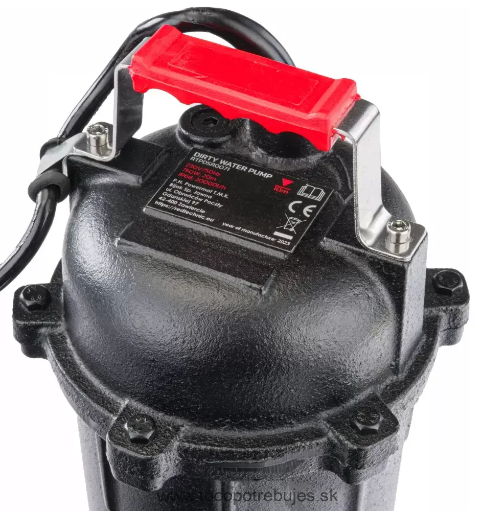 Čerpadlo kalové s nožom 750W - RED TECHNIC RTPDSR0071