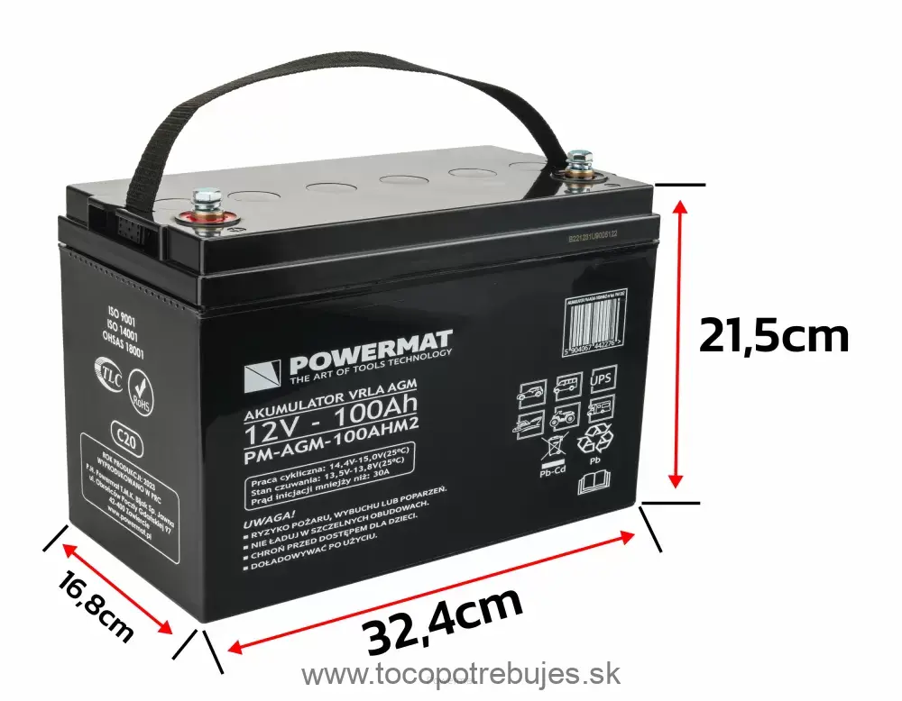 Akumulátor Powermat PM-AGM-100AHM2