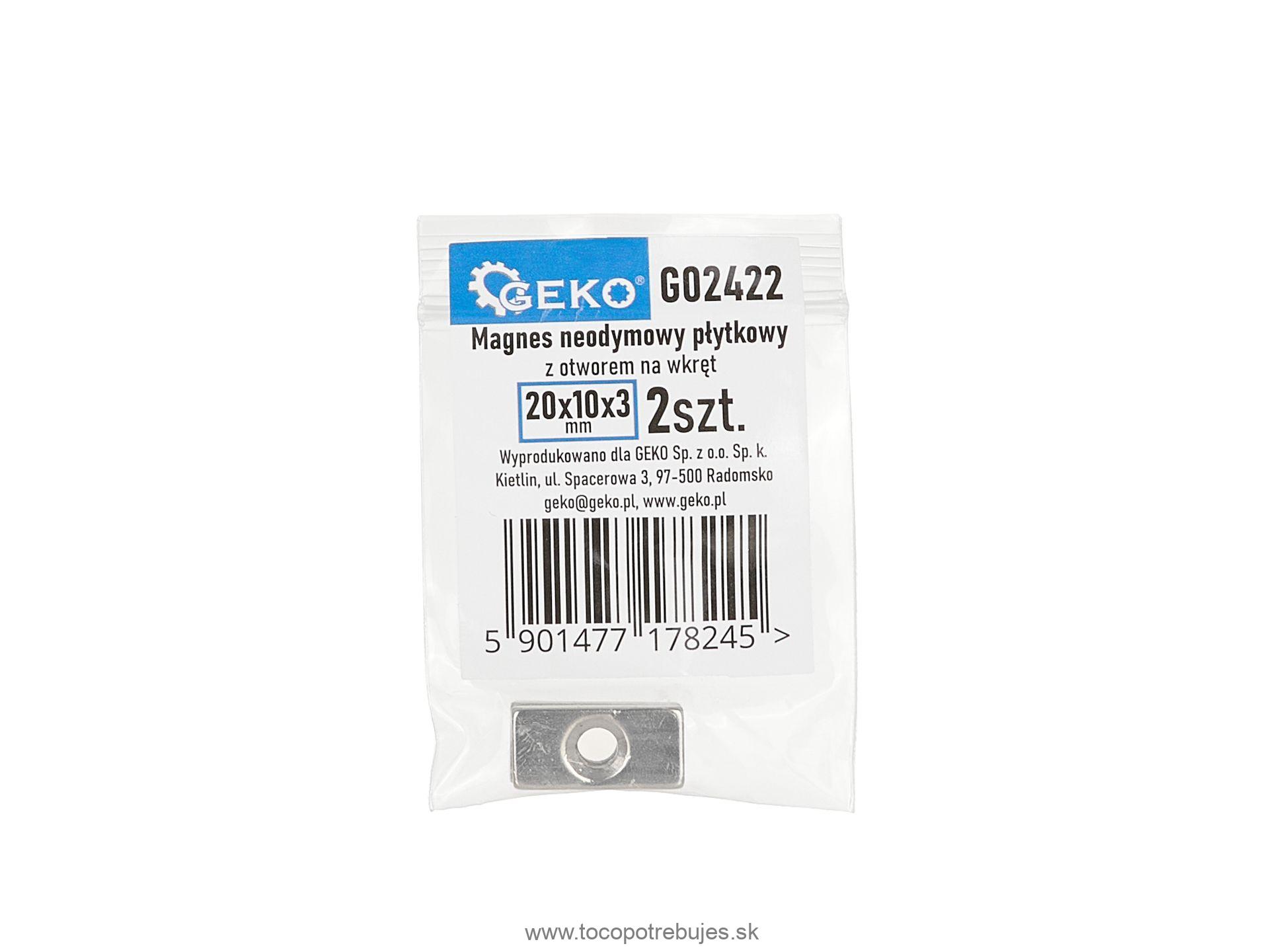Neodymový magnet 20x10x3mm 2ks - GEKO G02422