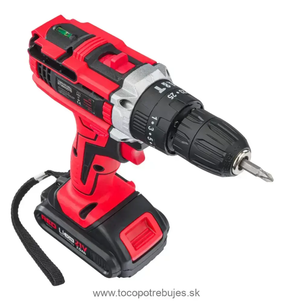 Akumulátorový skrutkovač RTWA0076, nárazový, 20V - RED TECHNIC RTWA0076