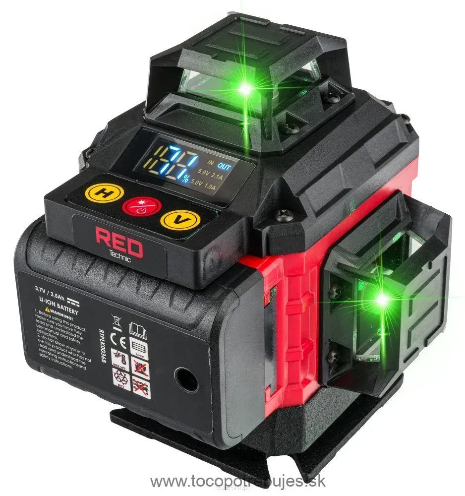 Krížový laser zelený RTPLK0036, 4D, 360 stupňov - RED TECHNIC RTPLK0036