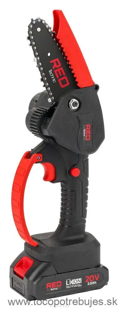 Akumulátorová reťazová píla 20V 2000mAh Li-Ion - RED TECHNIC RTMPA0022