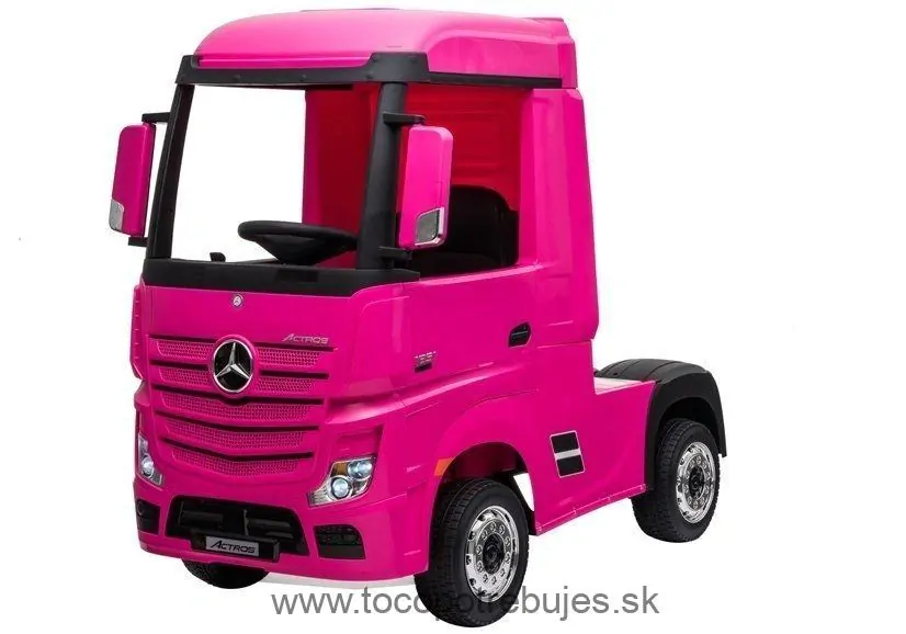 LeanToys L5241 Elektrický kamión pre deti Mercedes Actros, ružová - 4x45W, 2.4Ghz DO, LED svetlá