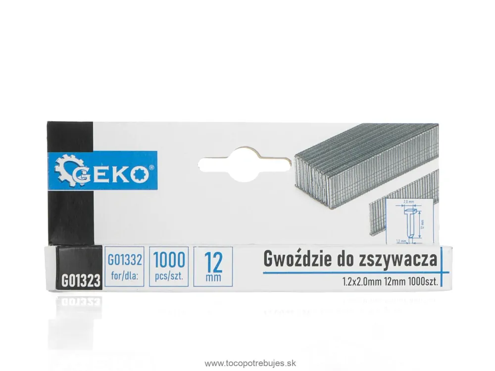 Klince do zošívačky sponkovačky hrubé 1,2x2,0mm 12mm 1000ks - GEKO G01323