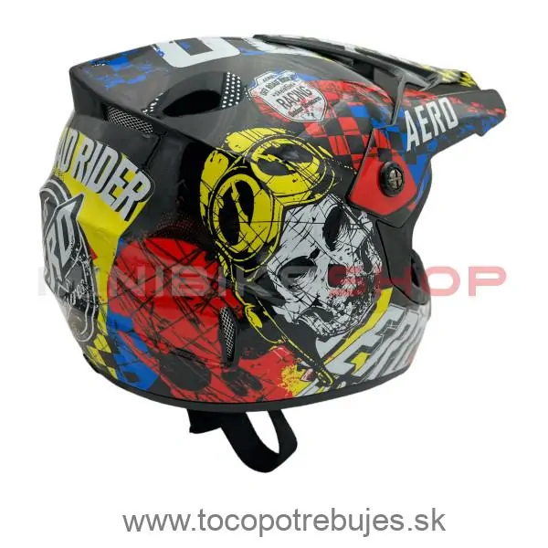 Detská cross helma Skeleton Black-Colored