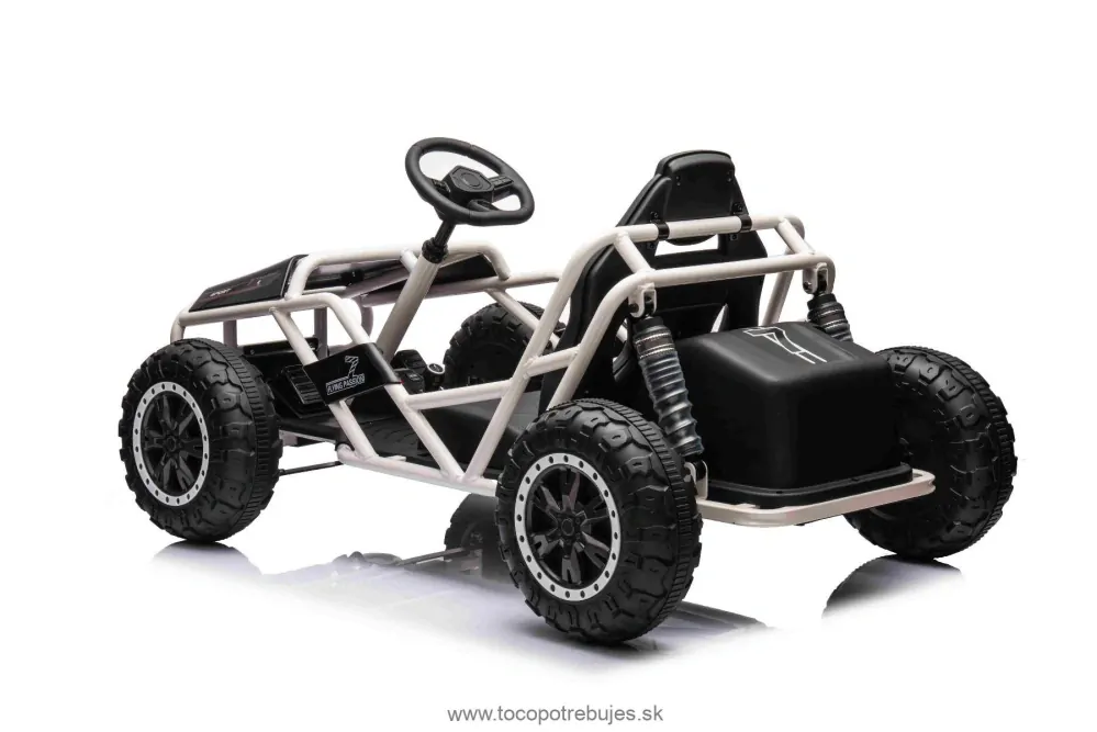 Elektrická Motokára SPORT-KART 24V, čierna, EVA kolesá, Koženkové sedadlo, 2 x 50W Motor, 24V Batéria, Masívna kovová konštrukcia