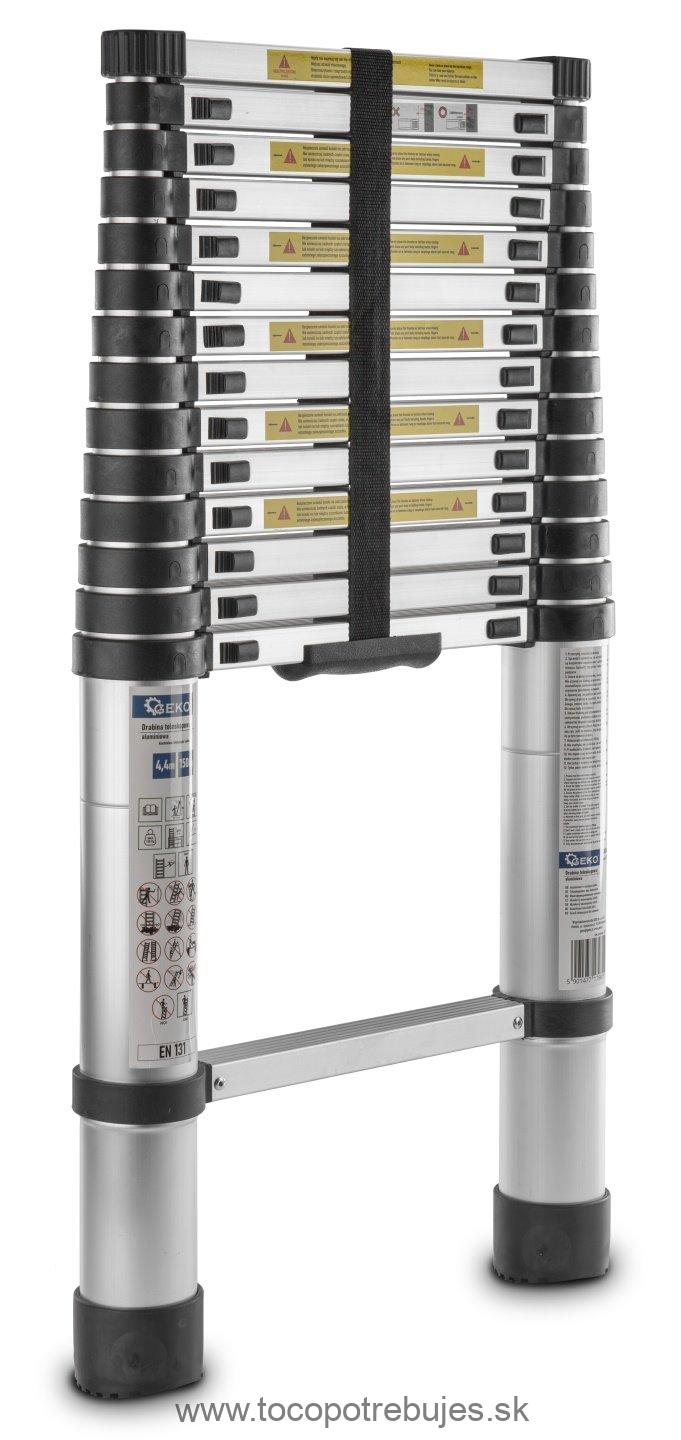 Hliníkový teleskopický rebrík 4,4m 150kg - GEKO G02446