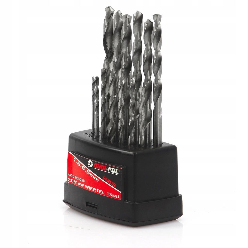 Sada vrtákov HSS do kovu 13ks 1mm - 6,5mm - MAR-POL M22298