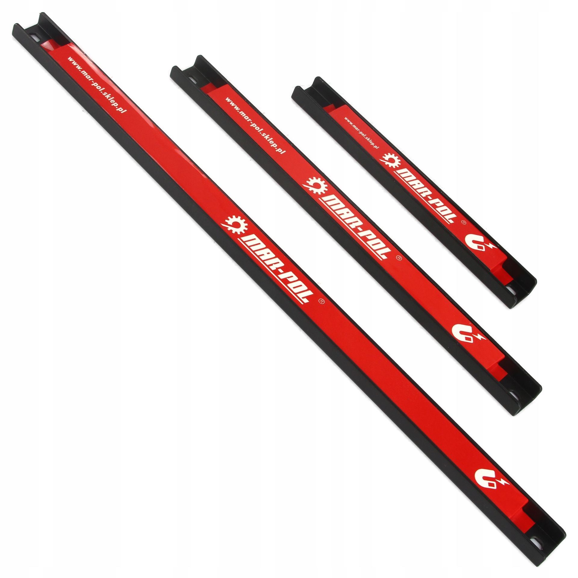 Magnetické lišty na náradie MAR-POL, 3- dielna sada 23,37,48 cm - M66851