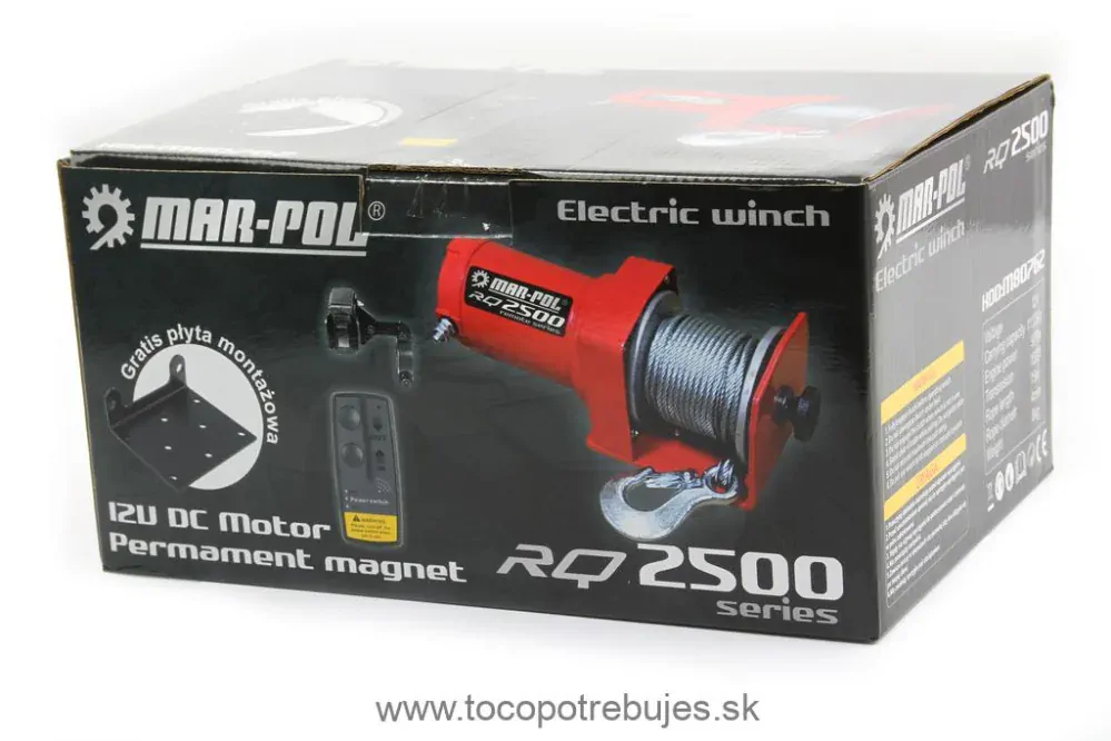 Elektrický navijak RQ 2500 + manuálne a diaľkové ovládanie M80762 MAR-POL