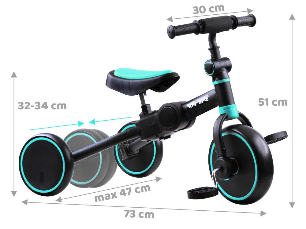 Detské odražadlo Tiny Bike 3v1, modrá