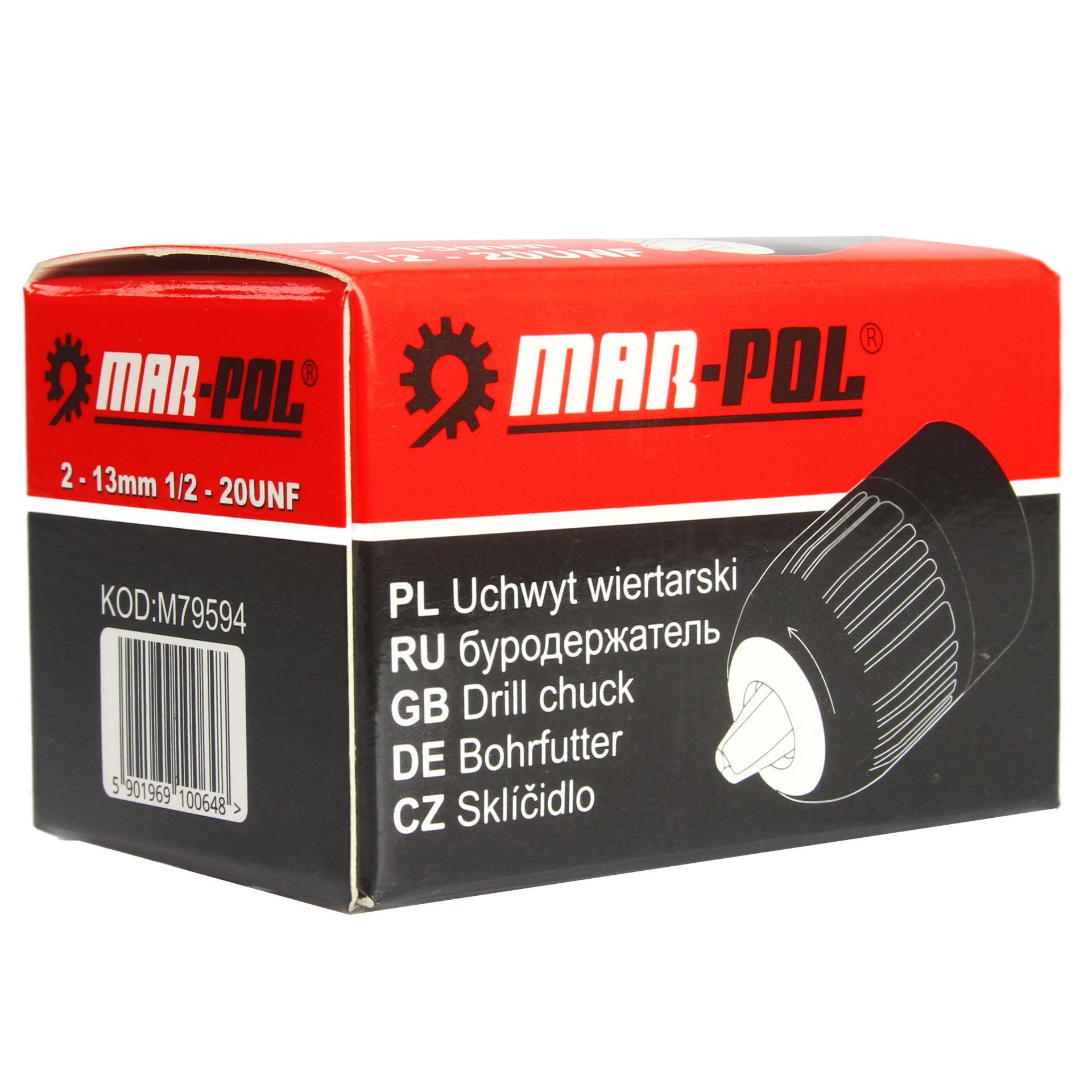Rýchloupínacia hlava na vŕtačku 2,0 - 13 mm 1/2 "plast