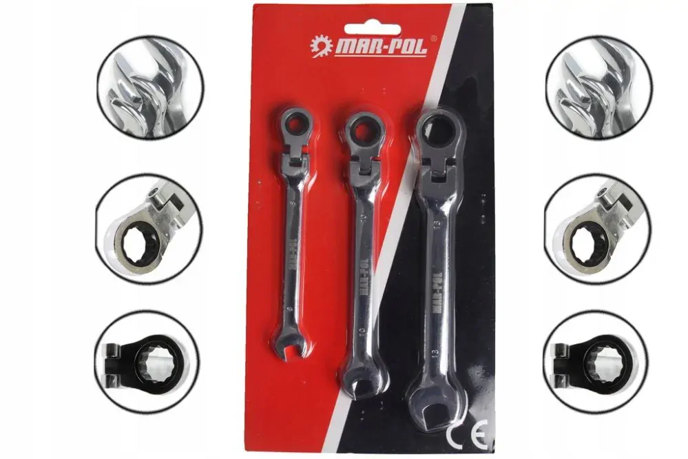 RATCHET kľúče 8-13mm 3ks - MAR-POL M58590