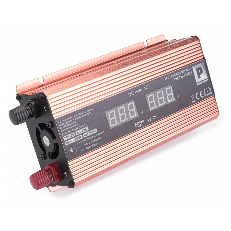 Menič napätia 12V/230V LCD 1200W PM-PN-1200LS - POWERMAT