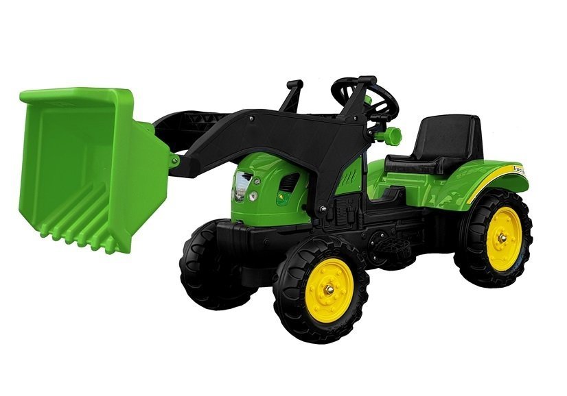 LeanToys Veľký traktor Herman s prívesom a pedálmi 165 cm, zelená