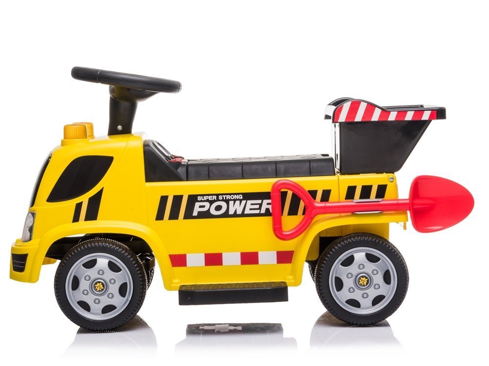LeanToys Odrážadlo stavebné vozidlo na baterky žlto-čierne