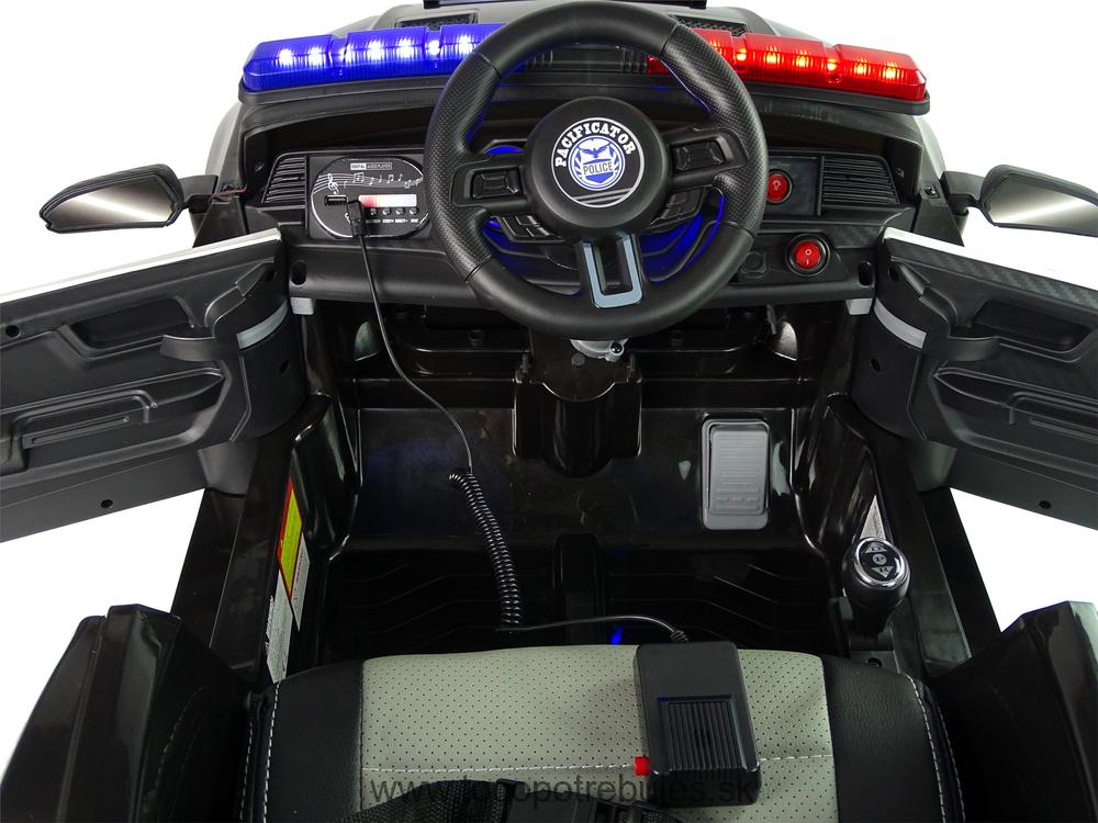 LeanToys Elektrické autíčko Police BBH0007, čierna