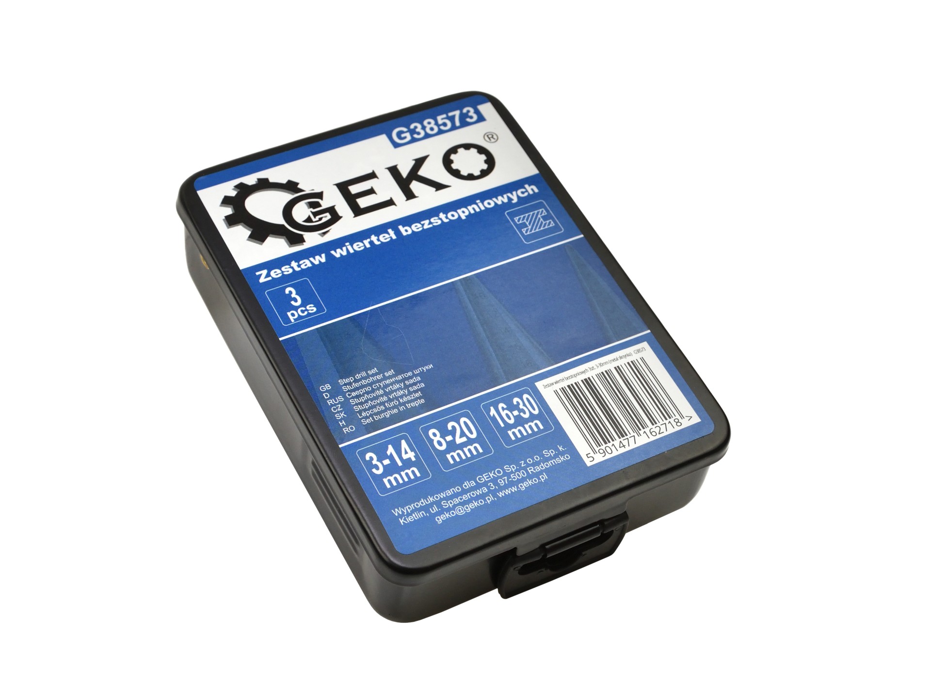 Súprava stupňovitých vrtákov 3 ks. 3-30 mm, GEKO G38573