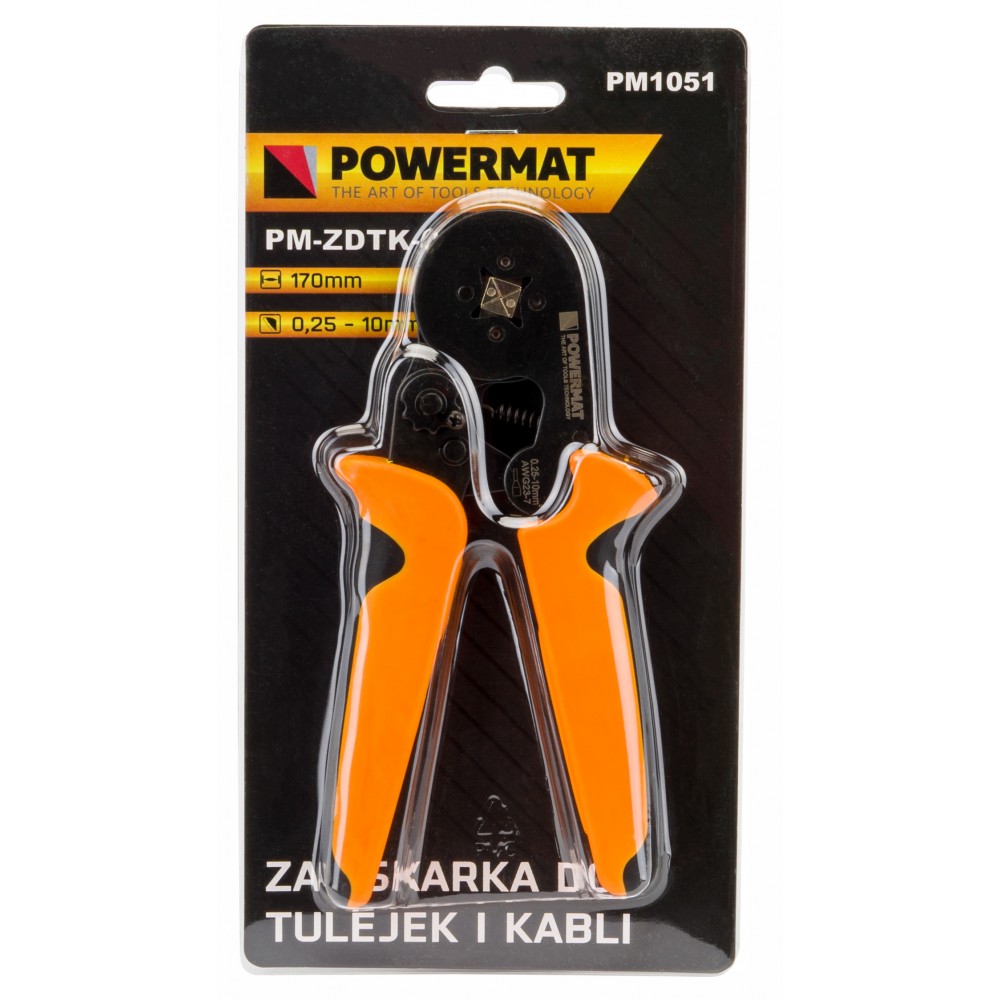 Krimpovacie kliešte na dutinky 0,25-10mm2 - POWERMAT PM-ZDTK-0.2510T