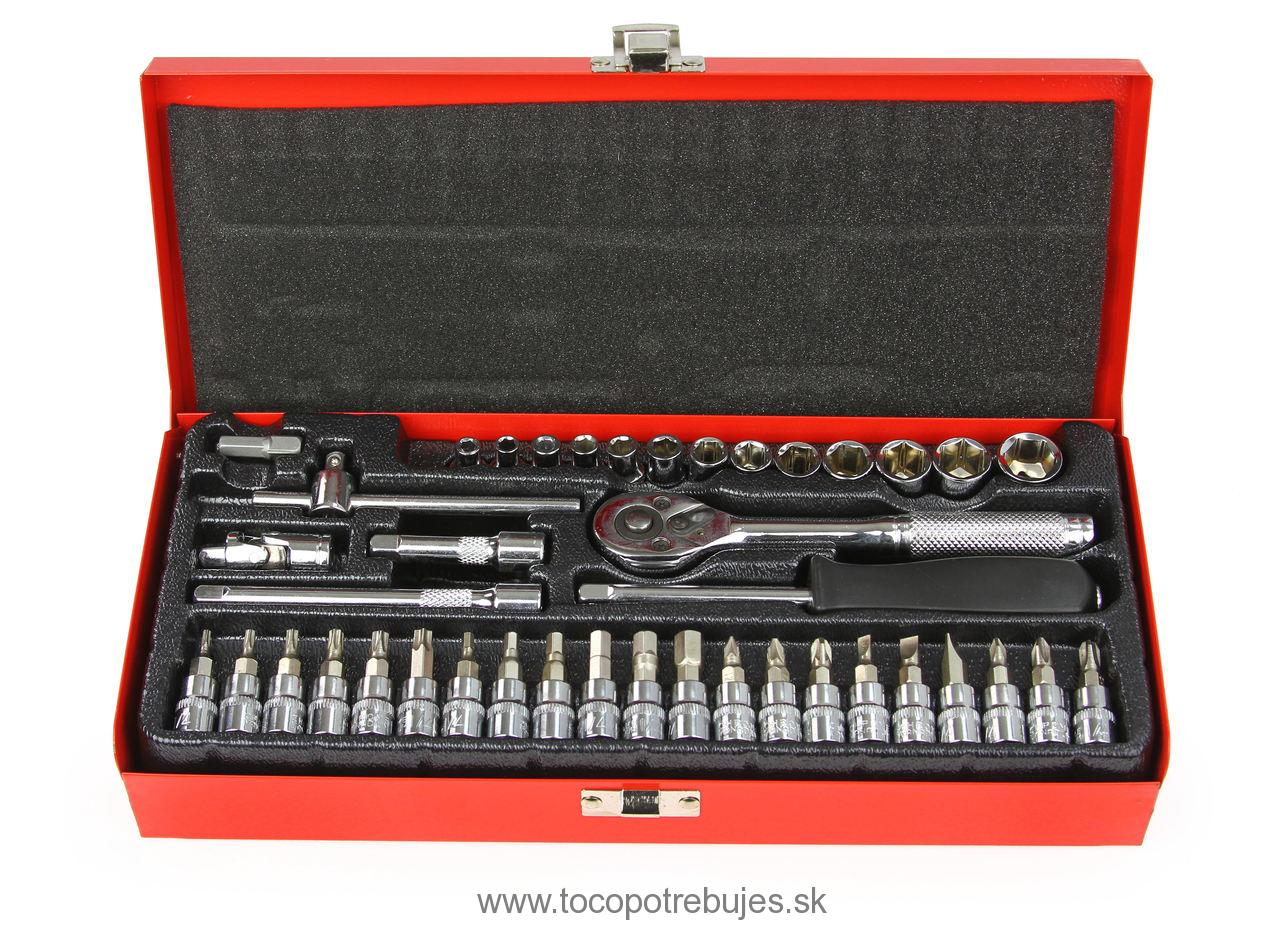 Sada nástrčných hlavic 1/4" 42ks 4-14mm + bity - MAR-POL M58203