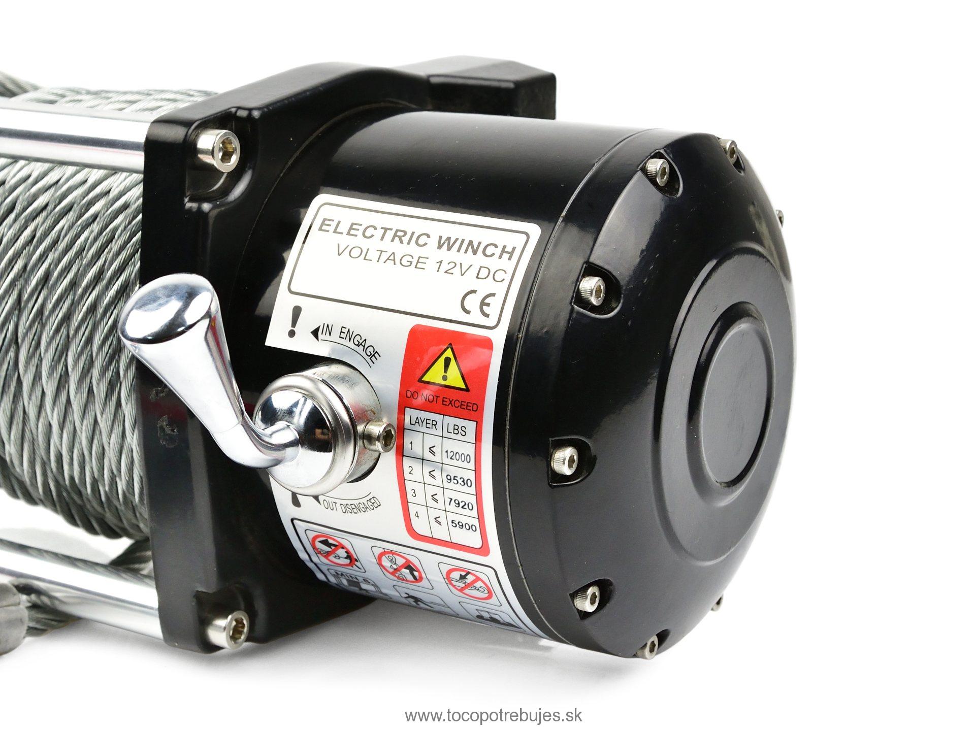 GEKO G81707 Elektrický lanový navijak 12V 12000LB, 5443kg