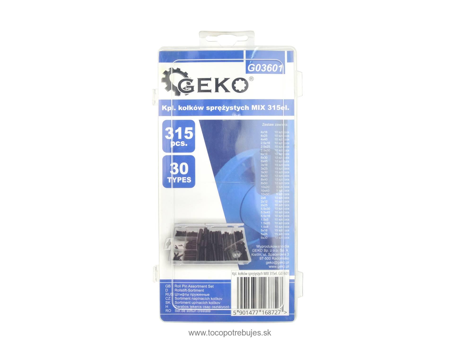 Sada - upínacie kolíky 315ks - GEKO G03601