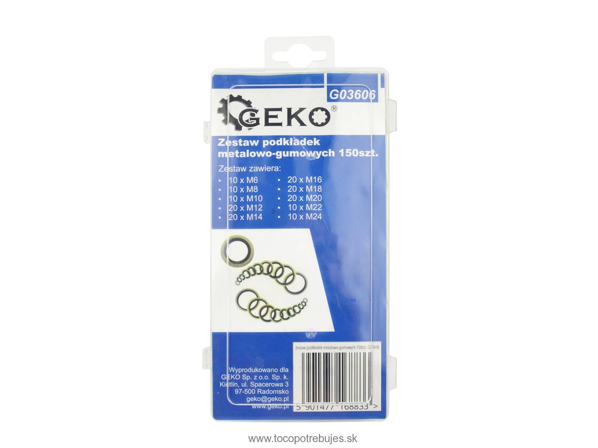 Sada - kovové gumené podložky 150ks - GEKO G03606