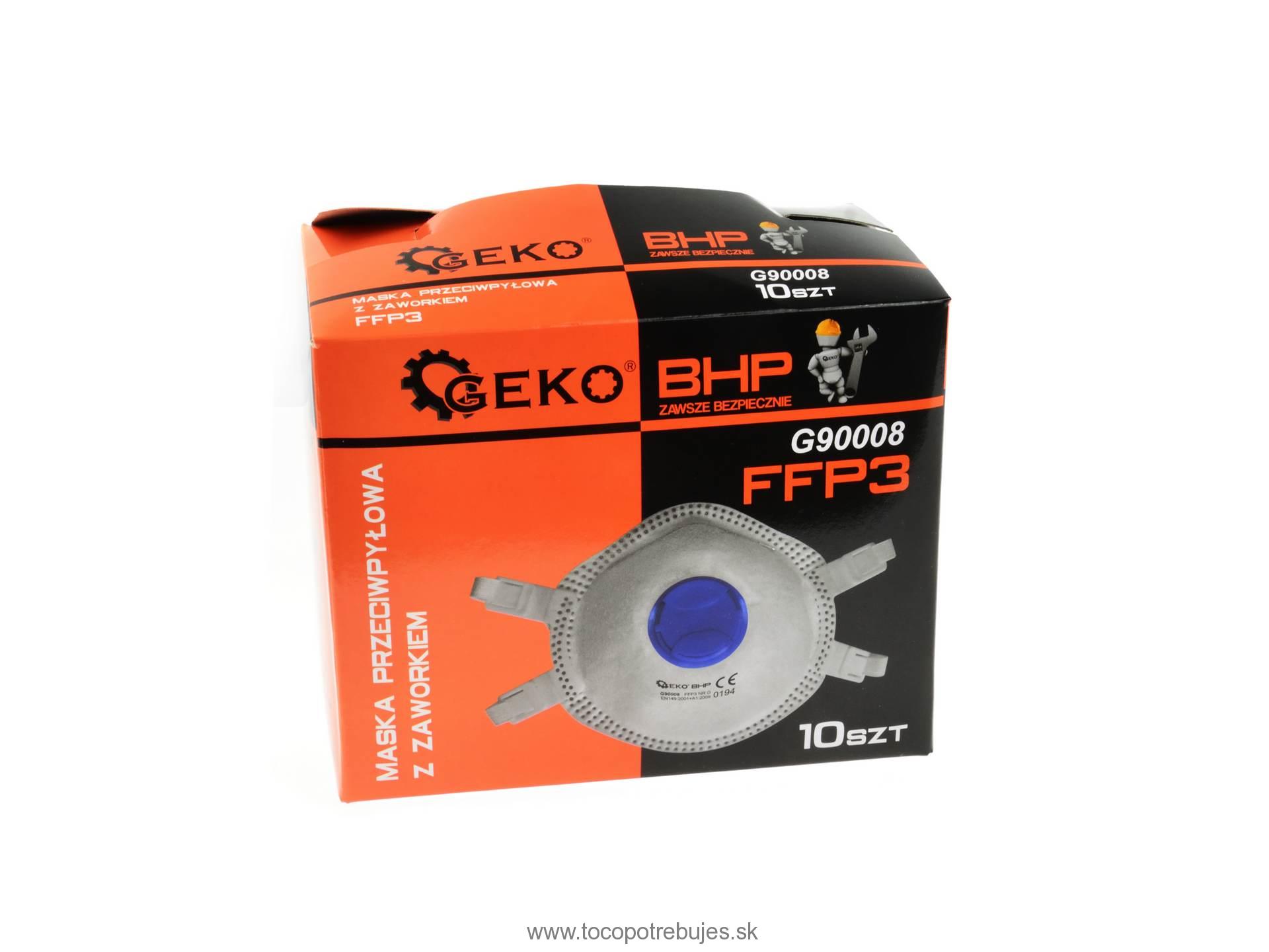Respirátor s ventilom FFP3 10ks - GEKO G90008 