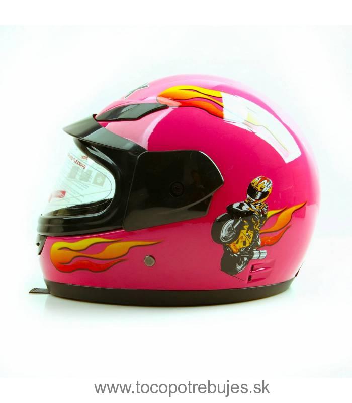 Moto prilba Sunway Kids Integral PHX Ružová