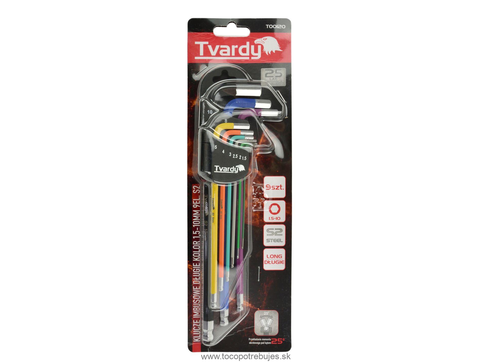Imbusové kľúče 1,5-10mm, 9ks - Tvardy T00120